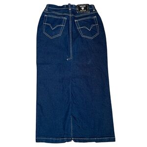 VTG Versace Jeans Couture Women’s Blue Denim Midi Pencil Skirt Sz 42 / M 80s 90s